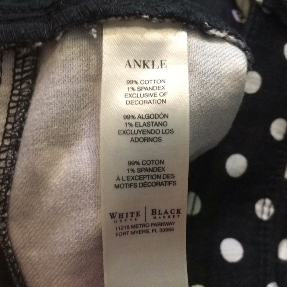 WHBM Blanc Skinny Stretch Polkadot Jeans - Picture 6 of 6
